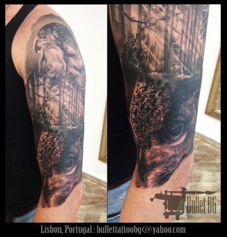 tattoo rücken Wald