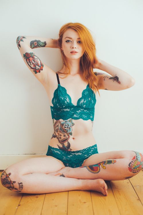 Redhead tattoo porn